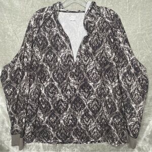 Columbia Titanium Paisley Quarter Zip Hooded Top Long Sleeve Pockets L